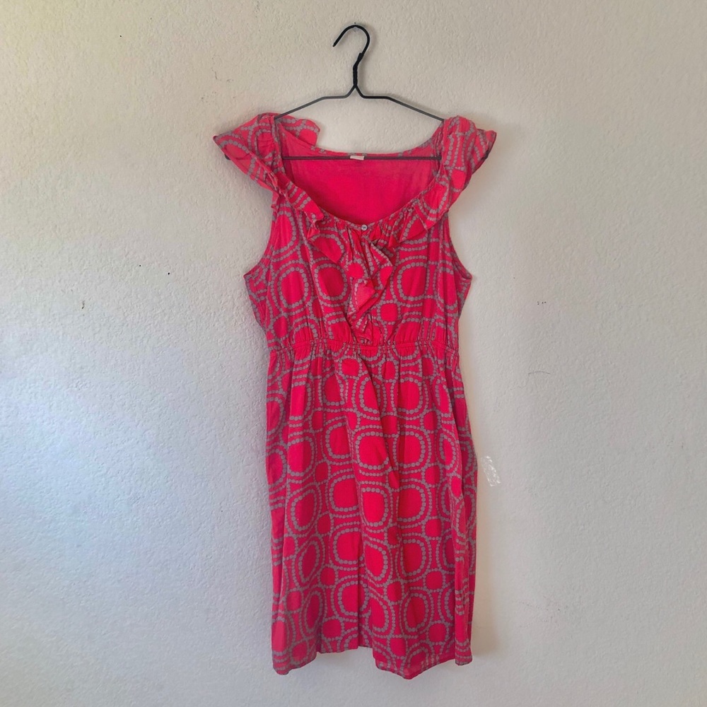 Old Navy Red Circular-Patterned Dress